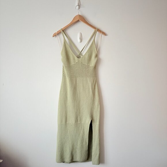 Aritzia Wilfred Evie Crochet Midi Dress Sage Pale Green Size Small - Picture 5 of 11